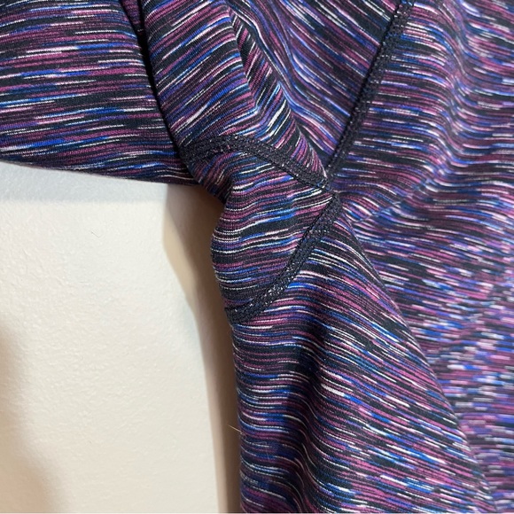 Zella Reversible Purple Space Dye / Black Athletic Leggings - Picture 3 of 13